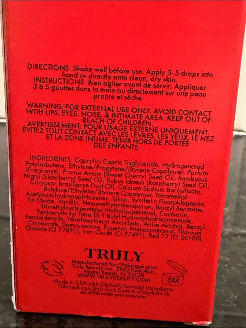 Truly - Cherry Baby Luxury Body Oil - New in Box  (3.1 fl oz / 90mL) - NEW